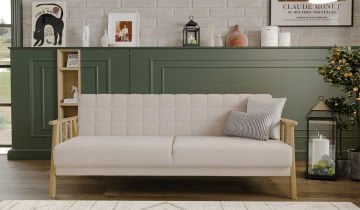 Anka 3 Seater Sofa - Cream Arm