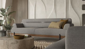 Linen 3 Setaer Sofa Grey