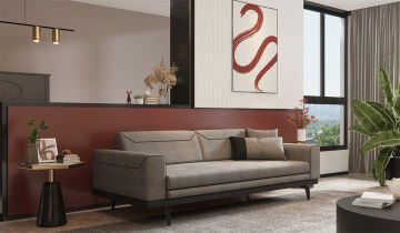 Arya 3 Seater Sofa Antrasit