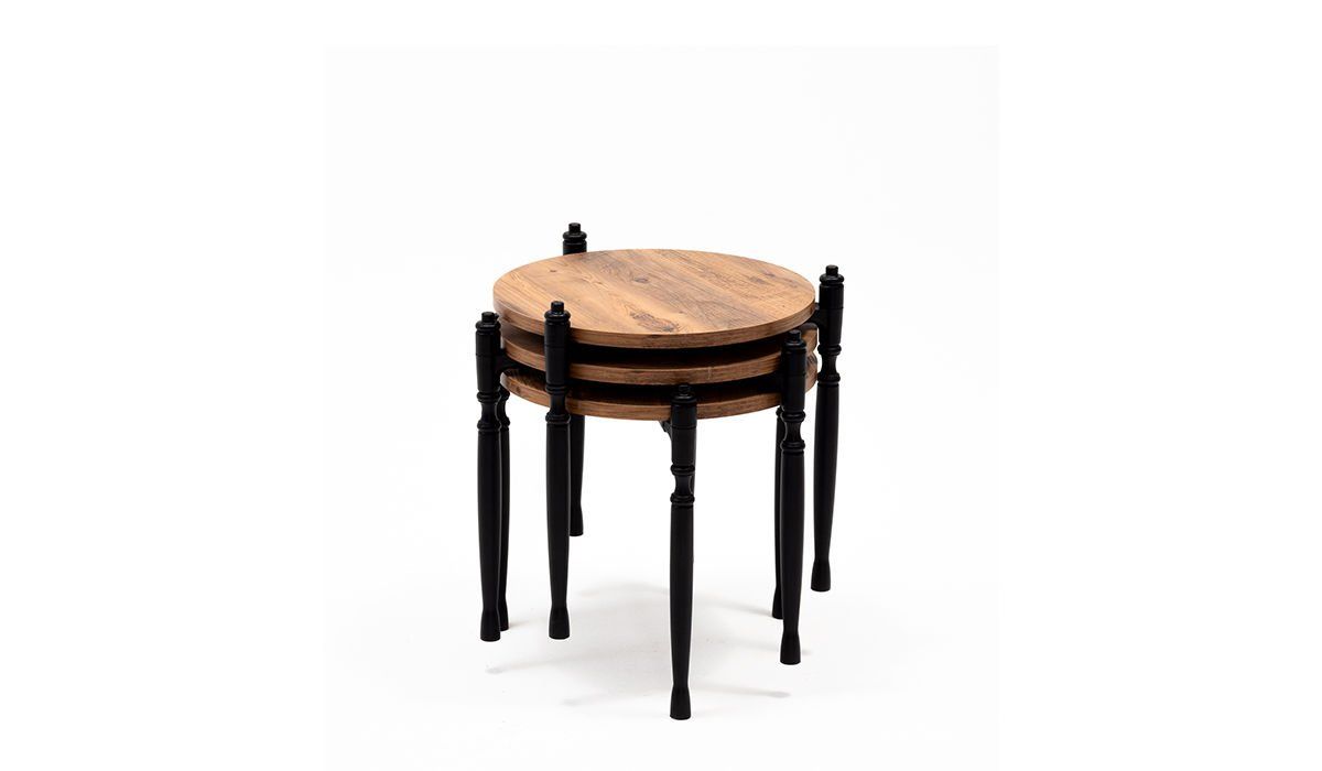 Puzzle Round Zigon Coffeetable - Atlantik Çam