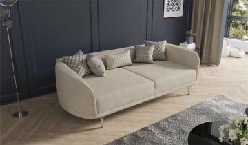 Bendis 3 Seater Sofa - Silver