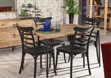 Nero Table - 4 Adet Efes Chair - Black