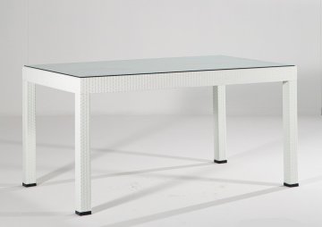 Rattan Glass 90*150 Table - Multi Coloured