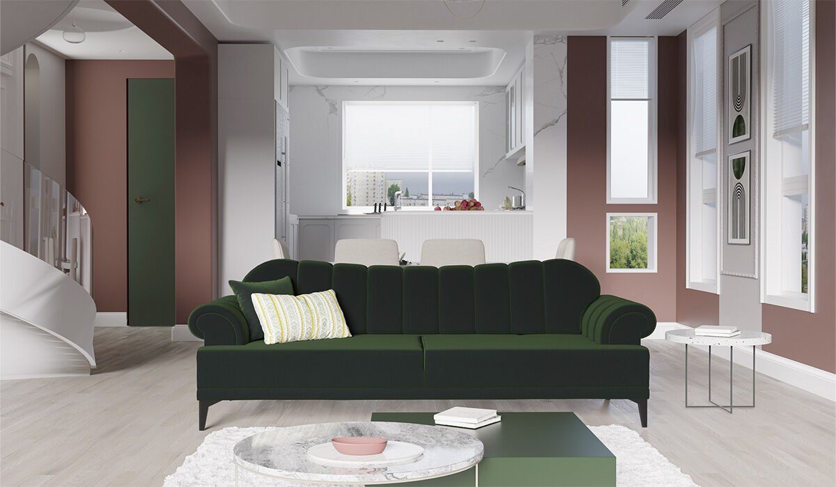 Dolce 3 Seater Sofa Green