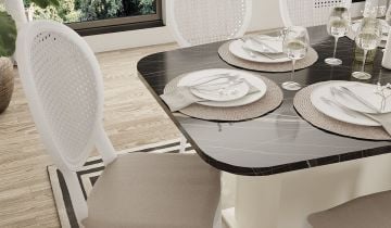 Etna Sonata Black Mermer & Aytaşı / Sardes Table Set