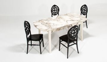 Sofia ( Efes White ) / Venüs Table Set - Black