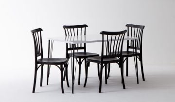 Nero ( White ) + Violet Kitchen Table Set -Black