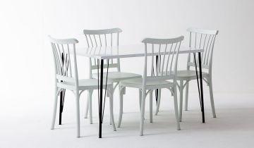 Nero ( White ) + Violet Kitchen Table Set - White