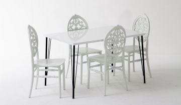 Nero ( White ) + Venüs Kitchen Table Set - White