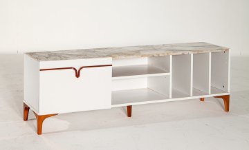 Pietra Tv Side Table - Efes White