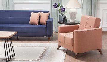 Star Sofa set Lacivert-Somon