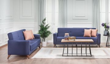 Star Sofa set Lacivert-Somon