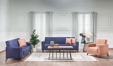 Star Sofa set Lacivert-Somon