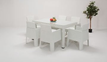 Apex Rattan Large Sofa set (Glass)