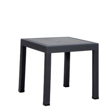 80*80 Rattan Table set - Antrasit Without Glass Without Arm