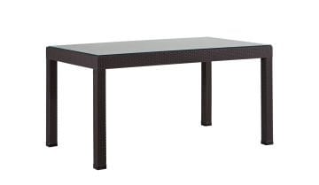 90*150 Rattan Table set - Antrasit Glass Without Arm