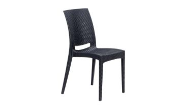 90*150 Rattan Table set - Antrasit Glass Without Arm