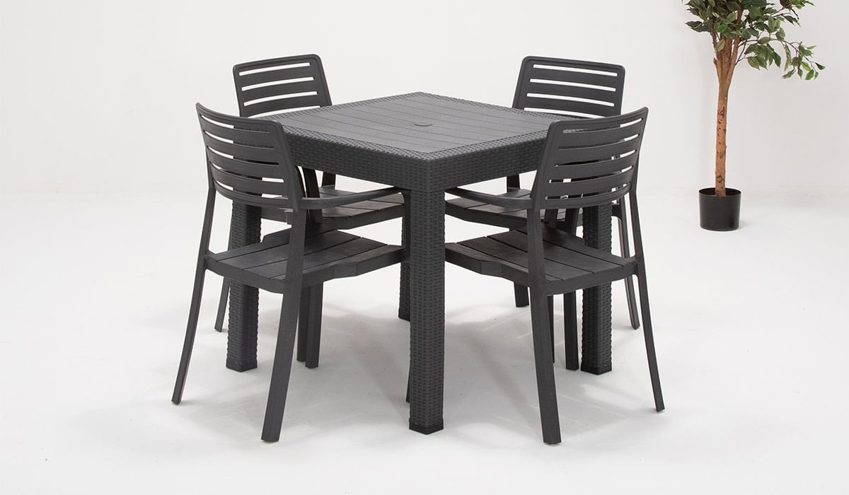 Lucia Rattan Table set - Antrasit