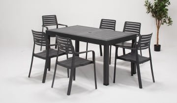 Lucia Rattan Large Table set - Antrasit