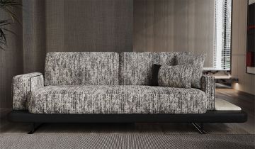 Hermes 3 Seater Sofa - With Coffee table Black