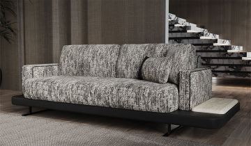 Hermes 3 Seater Sofa - With Coffee table Black