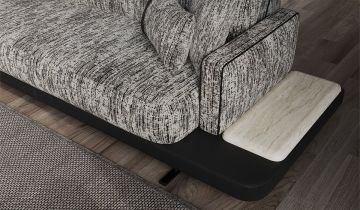 Hermes 3 Seater Sofa - With Coffee table Black