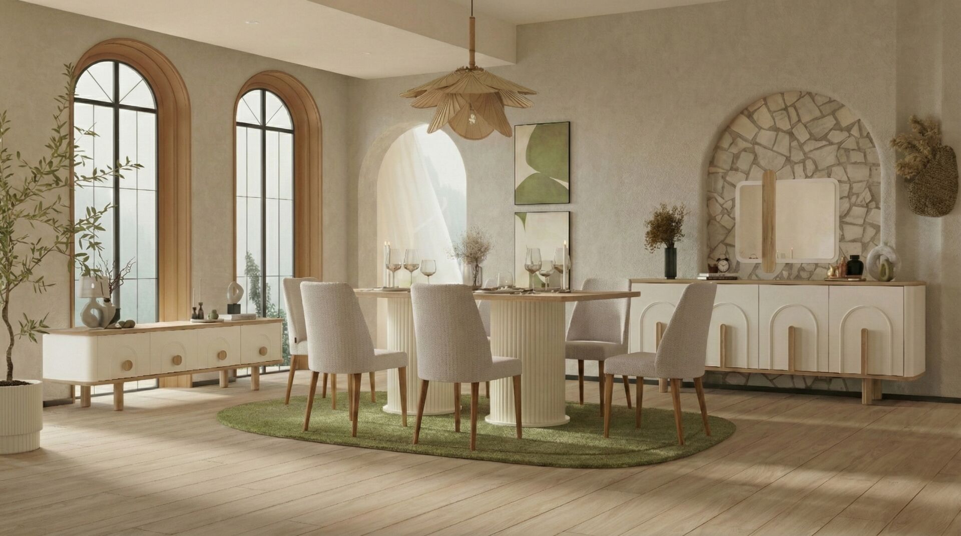 Bohem Plus Dining Room Set - Ceviz