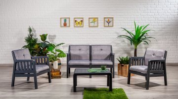 Belen Garden&Balcony Sofa set - Multi Coloured Grey