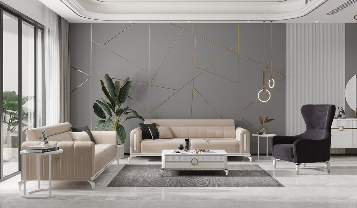 Gold Bella Sofa set