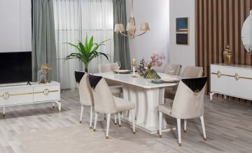 Gold Bella Dining Room Set Console