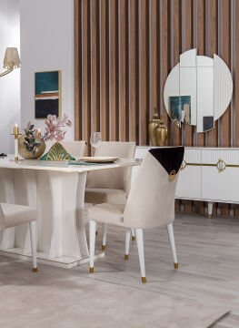Gold Bella Dining Room Set Console