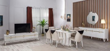Gold Bella Dining Room Set Console
