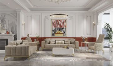 Lexus Sofa set Cream/Babyface